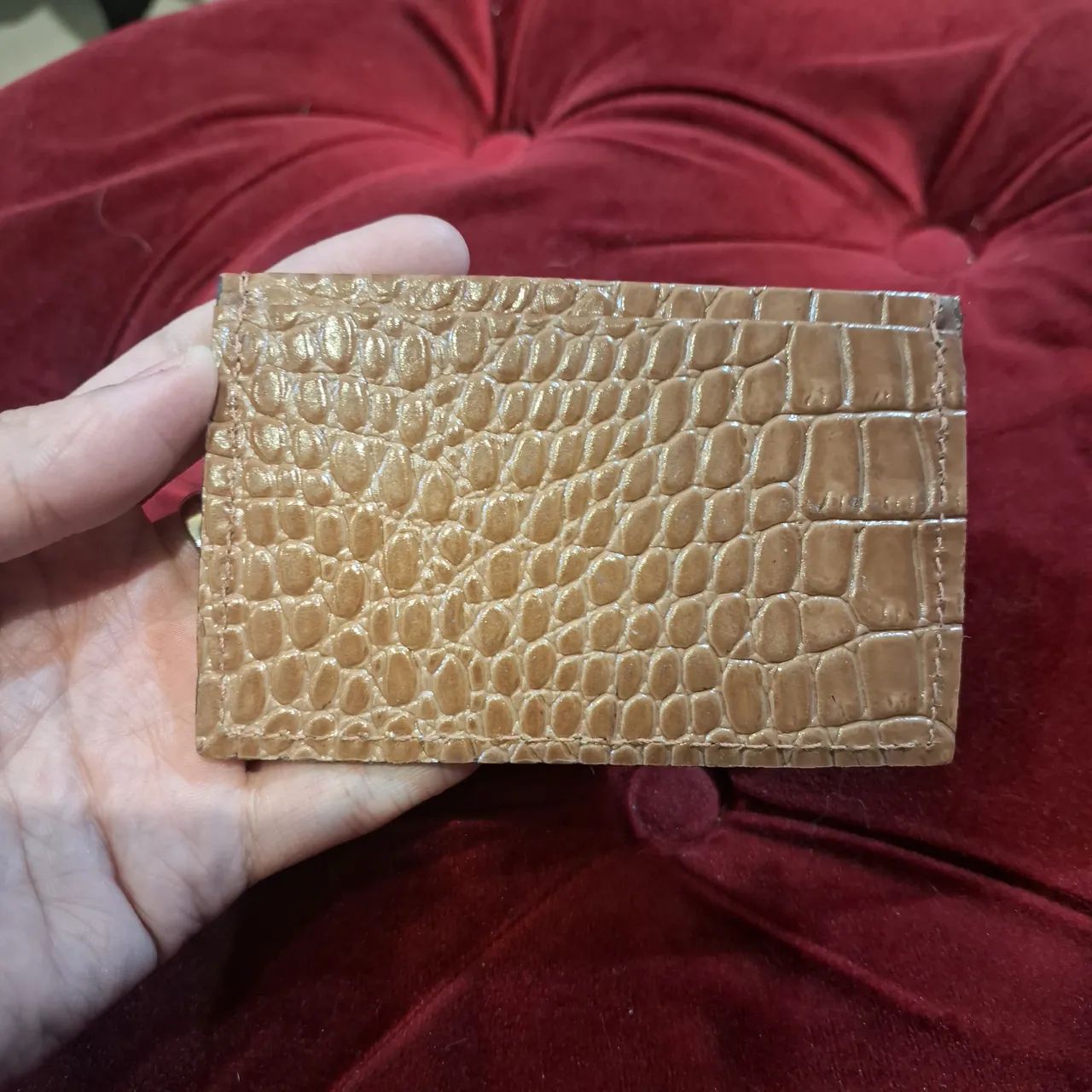 Porta Cartão Corello Croco Caramelo - Foto 2