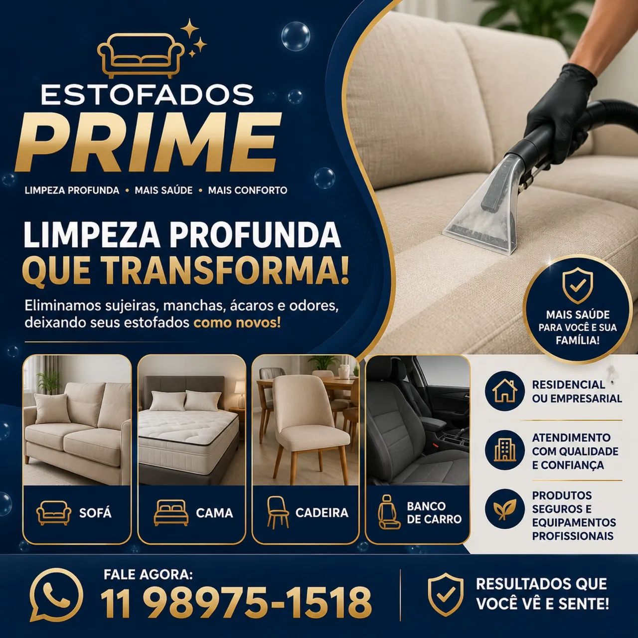 Limpeza de estofado *VALOR PROMOCIONAL **