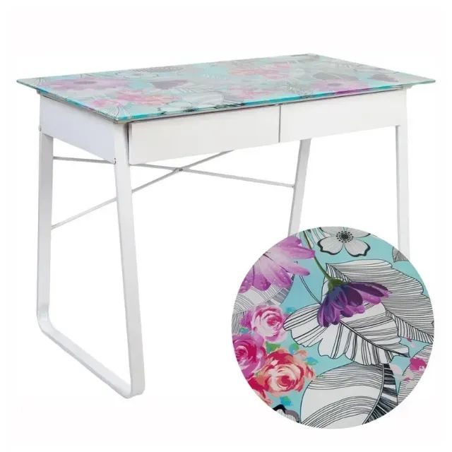 ESCRITORIO VIDRO FLORAL
