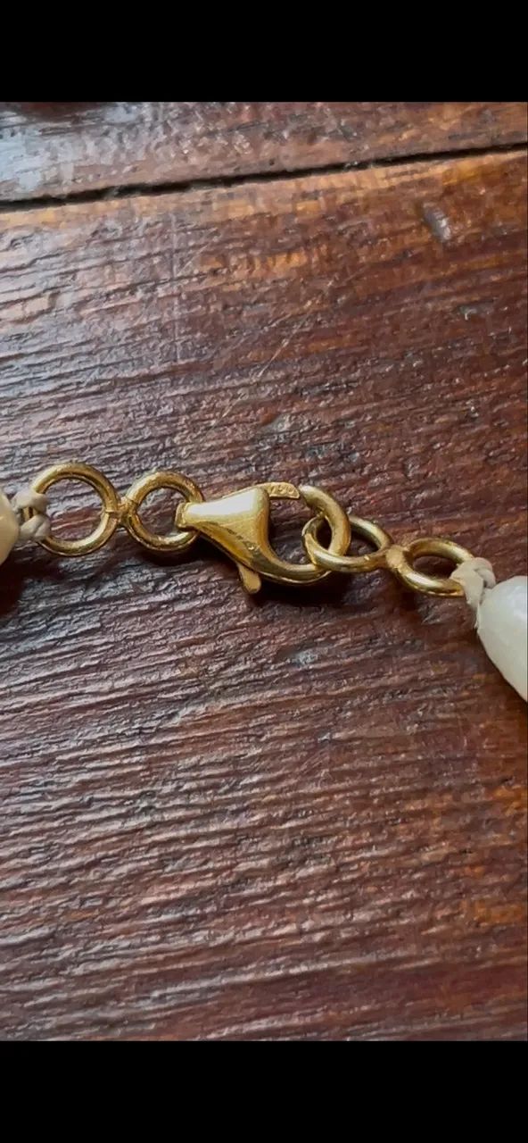Colar de pérolas de água doce com fecho em ouro 750 - Foto 4