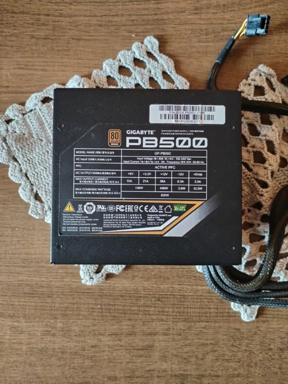 Fonte Gigabyte PB500 500W, 80 Plus Bronze - Foto 2