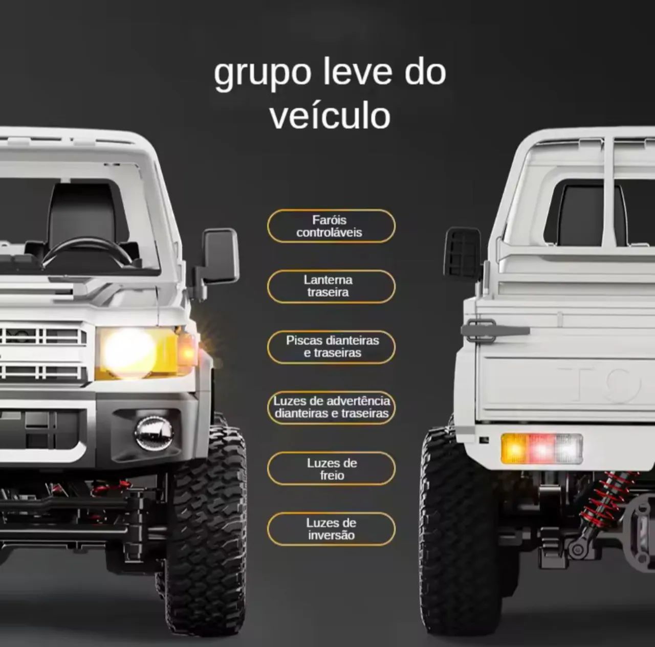 Automodelo rc crawler MN82 PRO prata leds completo  - Foto 2