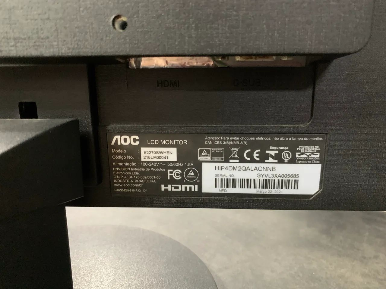 Vendo Monitor AOC 19 polegadas. - Foto 3