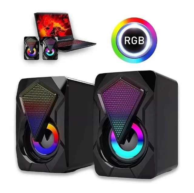 Caixa De Som Para PC/Computador e Notebook Potatil Design Moderno RGB, USB 6w