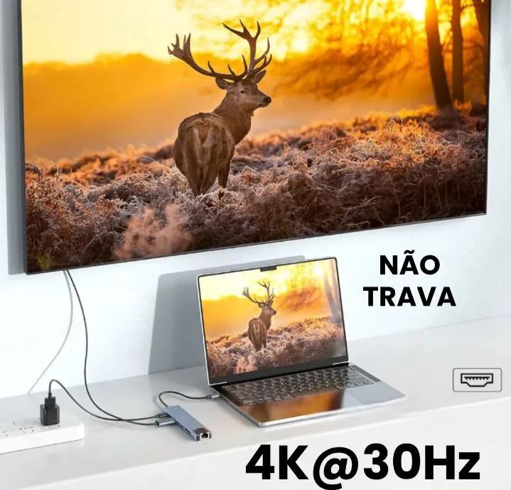 Adaptador tipo C Hub USB 3.0 8 em 1  - Foto 4