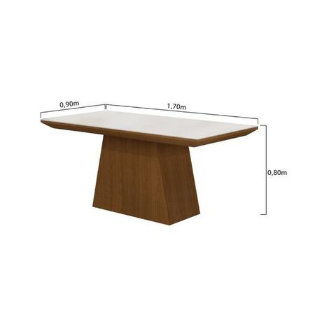 Mesa de Jantar Sevilha Vidro Branco c/06 Cad Suede Animale Marrom/Nogueira - Cel Móveis - Foto 3