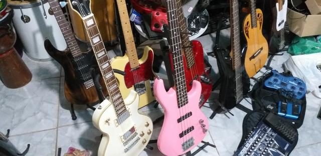 Contra baixo crafter rosa troco ou parcelo - Foto 2