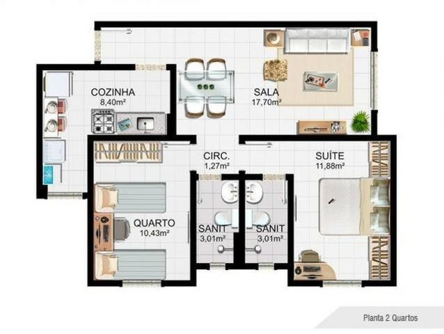 Apartamento 2/4, Suíte, Mirante da Conquista - Foto 7