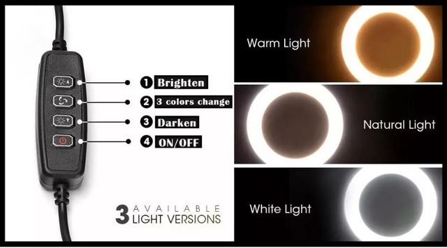 Oferta! Ring Light Led Iluminador 26cm / 10' + Tripé 2M - Foto 3