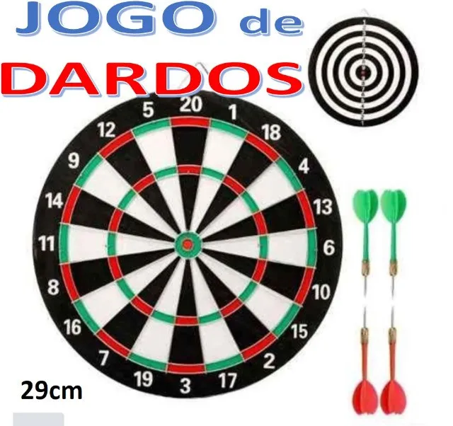 Jogo De Dardo Profissional Dart Game 29cm pontos e Alvo C/4 Dardos