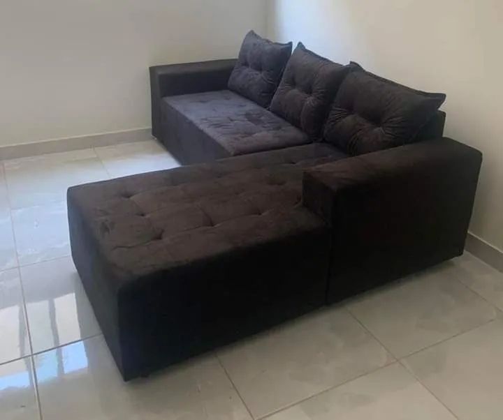 Sofá Chaise no Suede com Puf R$799,99 Entrega Hoje!!! Whatsapp * - Foto 5
