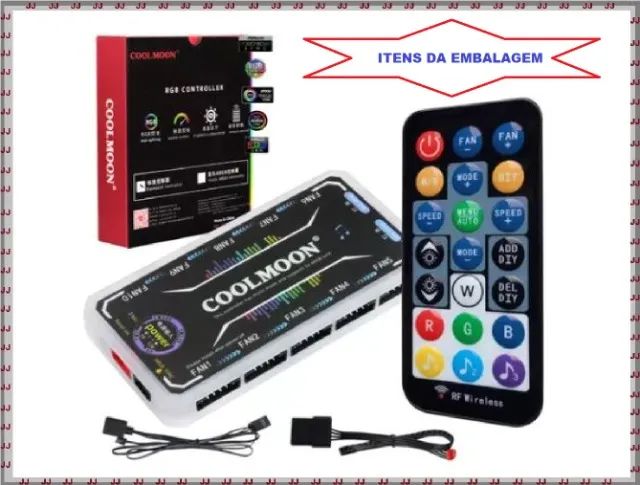 Controladora Rgb hibrida 6 pinos Coolmoon com controle - Foto 4