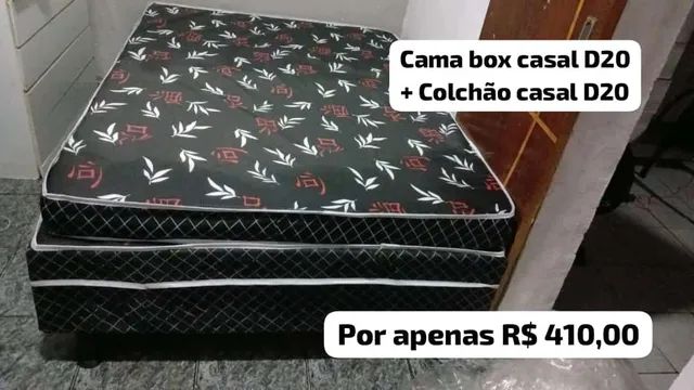 CAMA BOX CASAL + COLCHÃO 