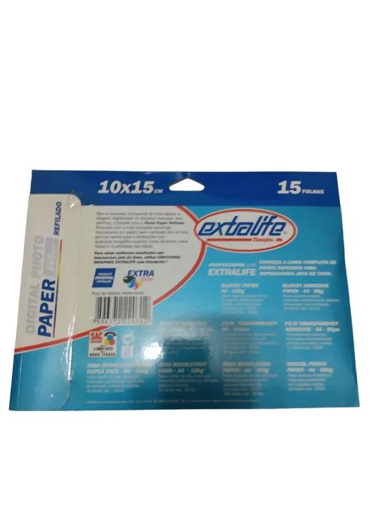 Papel  Extralife Refilado  Para Foto 10x15 15 Folhas - Novo - Foto 2