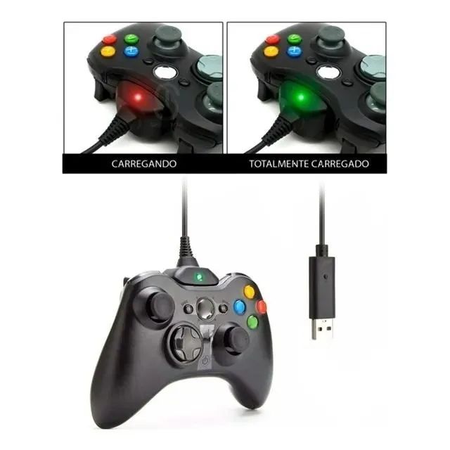 Bateria Para Controle Xbox 360 + Cabo Carregador 1.5m - Foto 2
