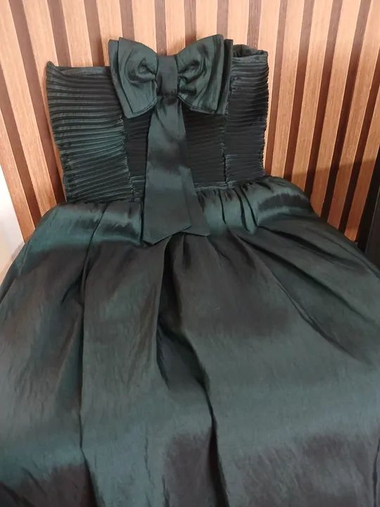 Vestido verde escuro de festa - Foto 3