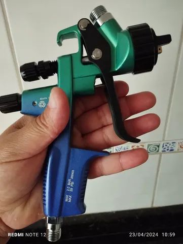 Pistola para pintura automotiva, uso profissional, HVLP gravitacional, Bico 1.3mm - Foto 6
