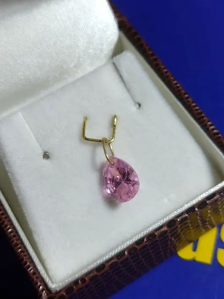 Pingente Zircônia 6 x 10 mm Peso 1.00 Grama Rosa ou Branco                                 - Foto 3