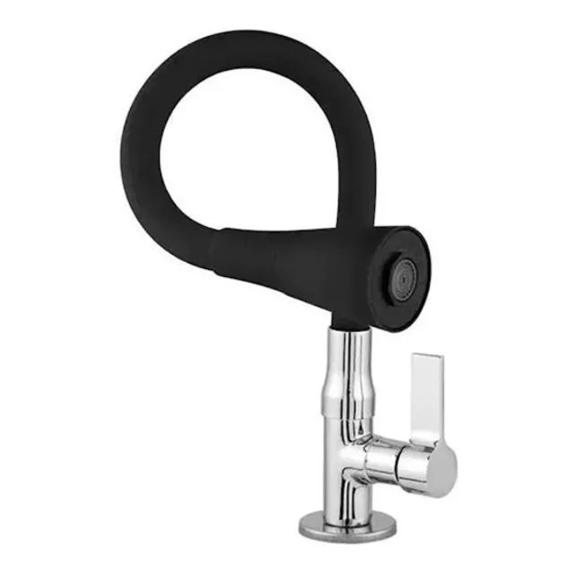 Torneira Cozinha Preta Gourmet Bancada Tubo Conico 2 Jatos - Foto 2