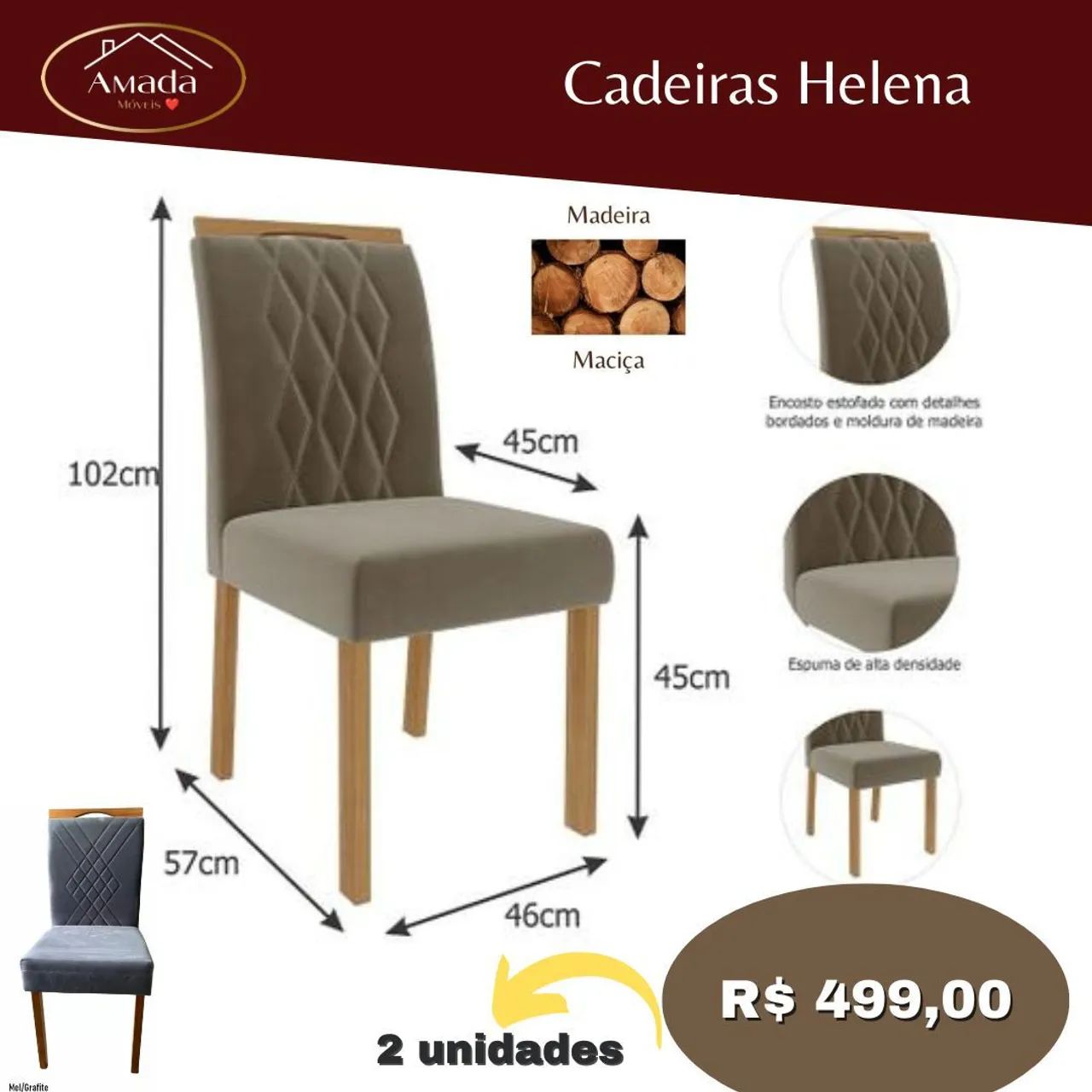 Cadeiras Helena, entrega em 3 dias 
