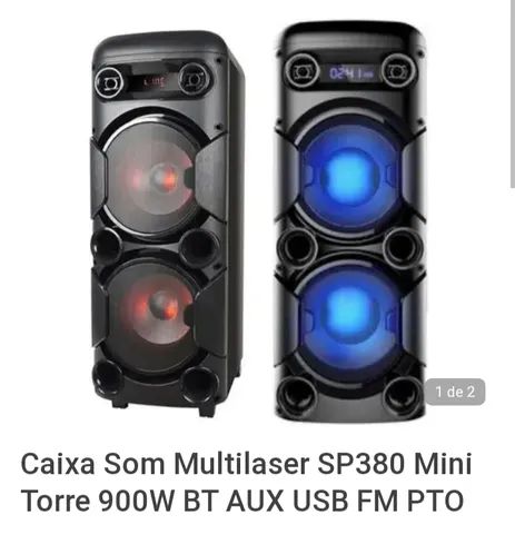 Torre de som amplificada profissional Multilaser SP 360 900w