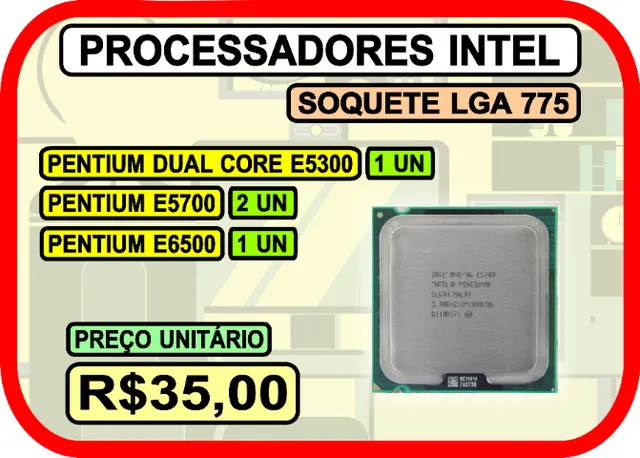Processadores Intel Dual Core Lga775 (Produto OEM-Entrega Grátis)