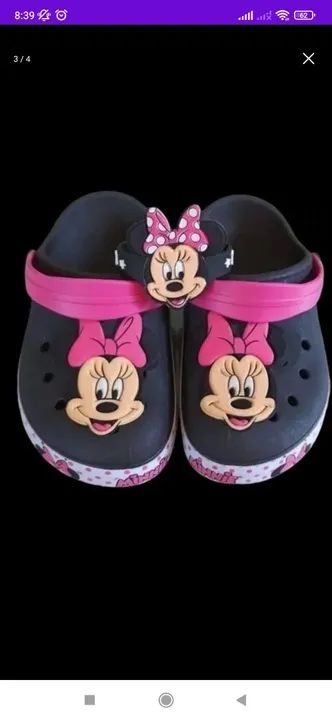 Crocs infantil Minnie Preto, tamanho 29 - Dia das crianças