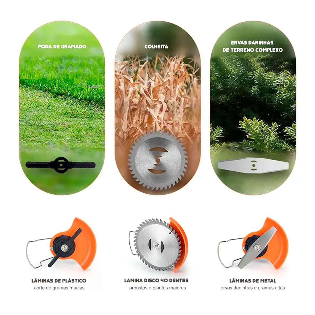 Cortador de Grama Roçadeira Potente Recarregável C/2 bat.21v Novo/Nota Fiscal/Garantia  - Foto 2