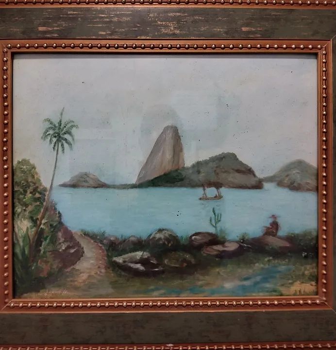 Quadro pintura Marques assinado Pão de açúcar Rio de <br>Pão de açúcar Rio de janeiro 