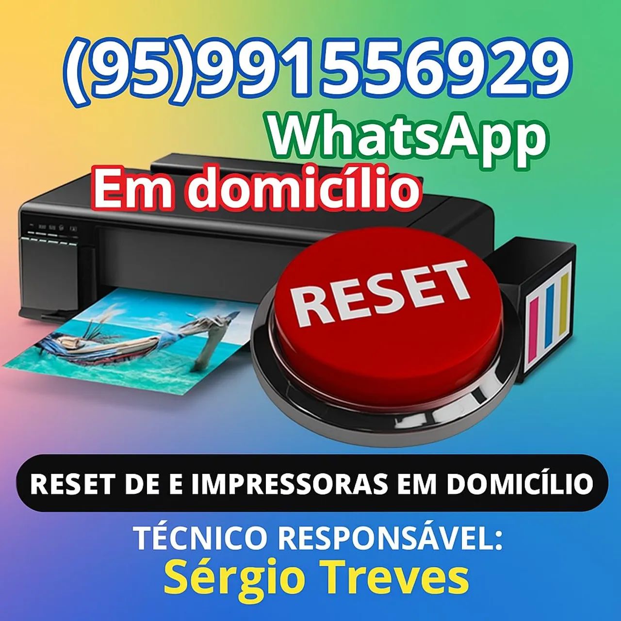 Reset das almofadas e Reset de impressoras em domicílio 