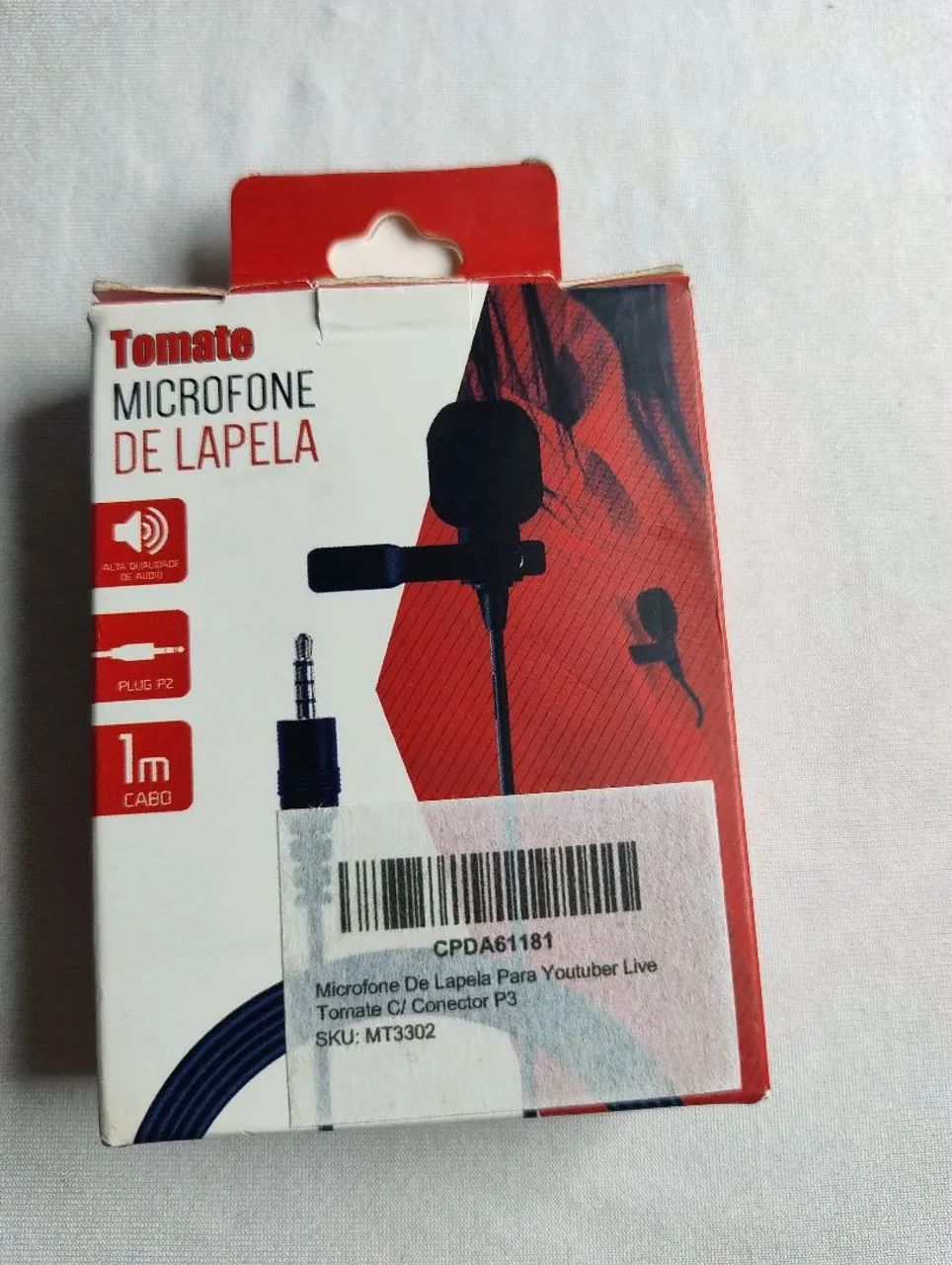 Microfone para celular, lapela com fio 1M novo