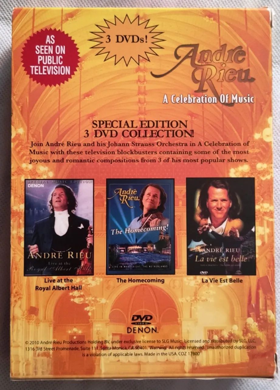 Andre Rieu - A Celebration Of Music box com 3 dvds - Foto 3