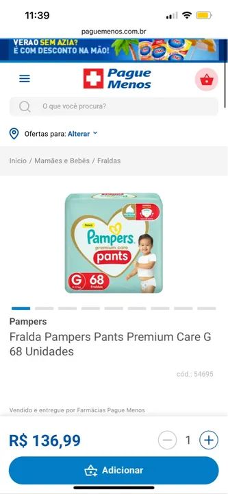 Fralda Pampers Premium Care Pants NOVA - Foto 2