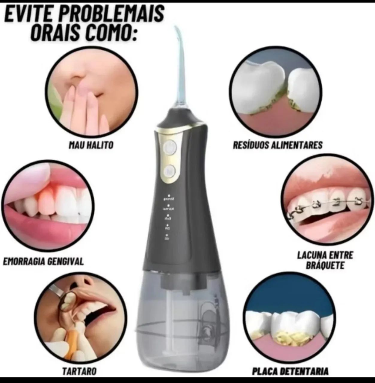 Irrigador Oral Portátil para Limpeza Profunda dos Dentes - Foto 4