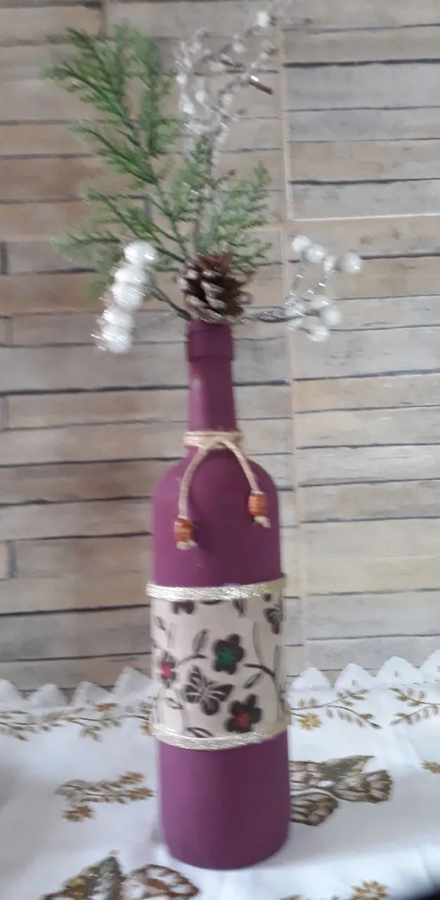 VASO DECORATIVO DE ARTESANATO/ TECIDO COM BORBOLETAS E FLORES LINHA ROSE HOME DECOR - Foto 4