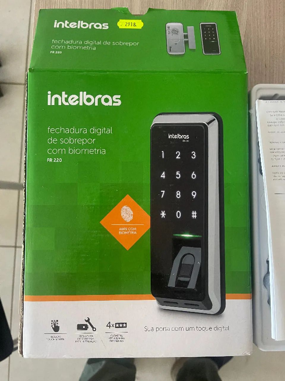 Fechadura De Sobrepor Digital E Senha Com Biometria Fr 220 Intelbras