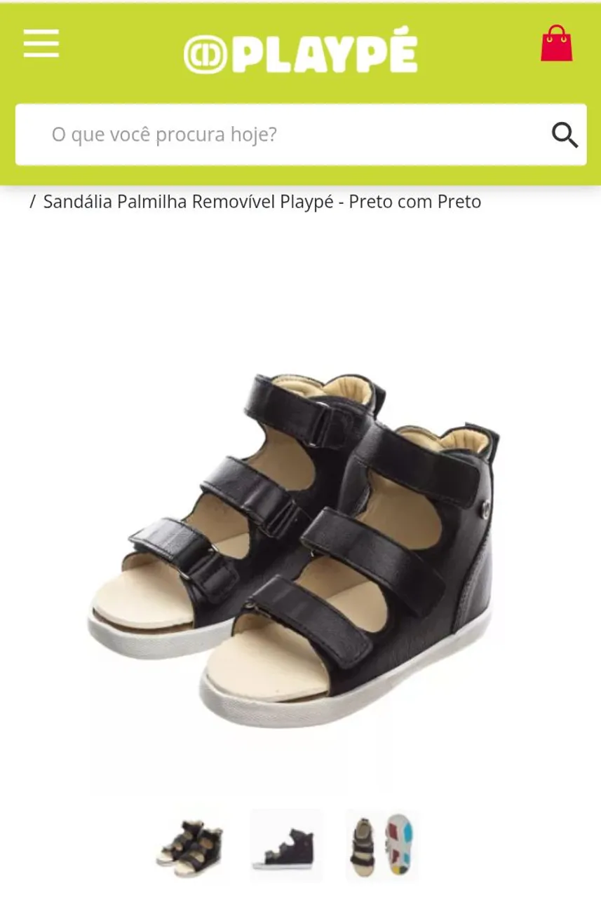 Sandália Rígida Playpé - Preto com Preto
