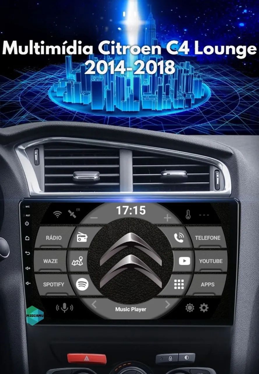 Multimídia Citroen C4 Lounge 2014-2018 1+16gb - Foto 2