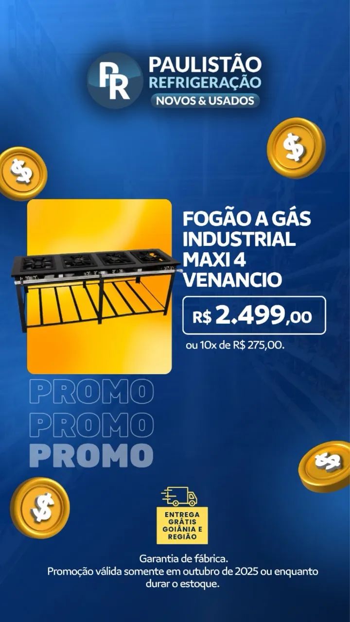 Fogão industrial Venâncio 4 bocas 40x40 