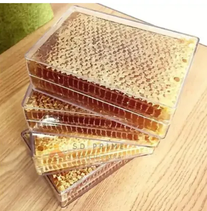 Caixilho/cubo de acrílico para favo de mel 60un, com cera alveolada -só colocar e colher