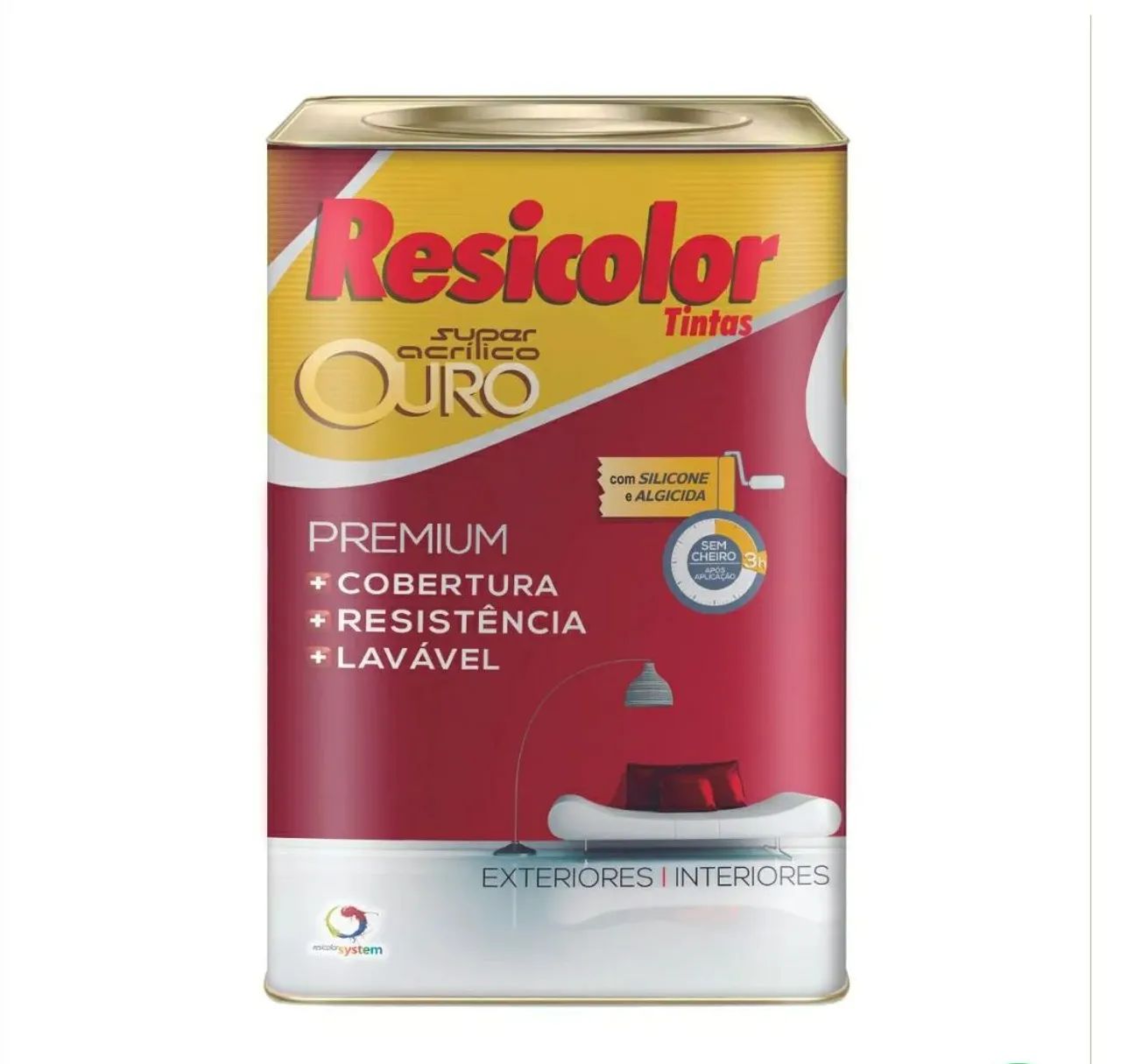 VENDO Tinta Acrílica Premium Resicolor Ouro - Cobertura e Resistência