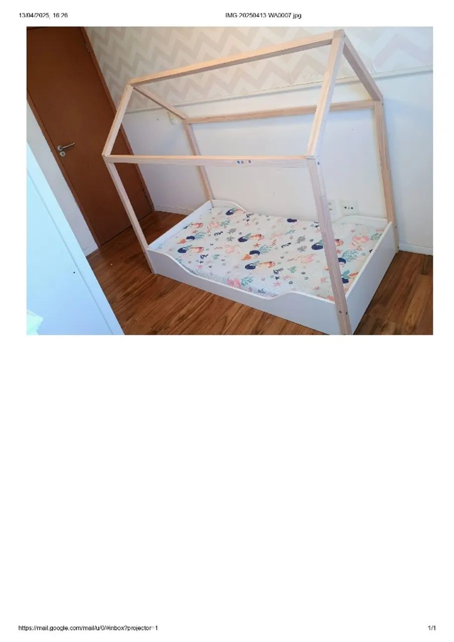 CAMA INFANTIL CASINHA COM COLCHÃO INCLUSO TOK STOK R$ 250 REAIS - Foto 2