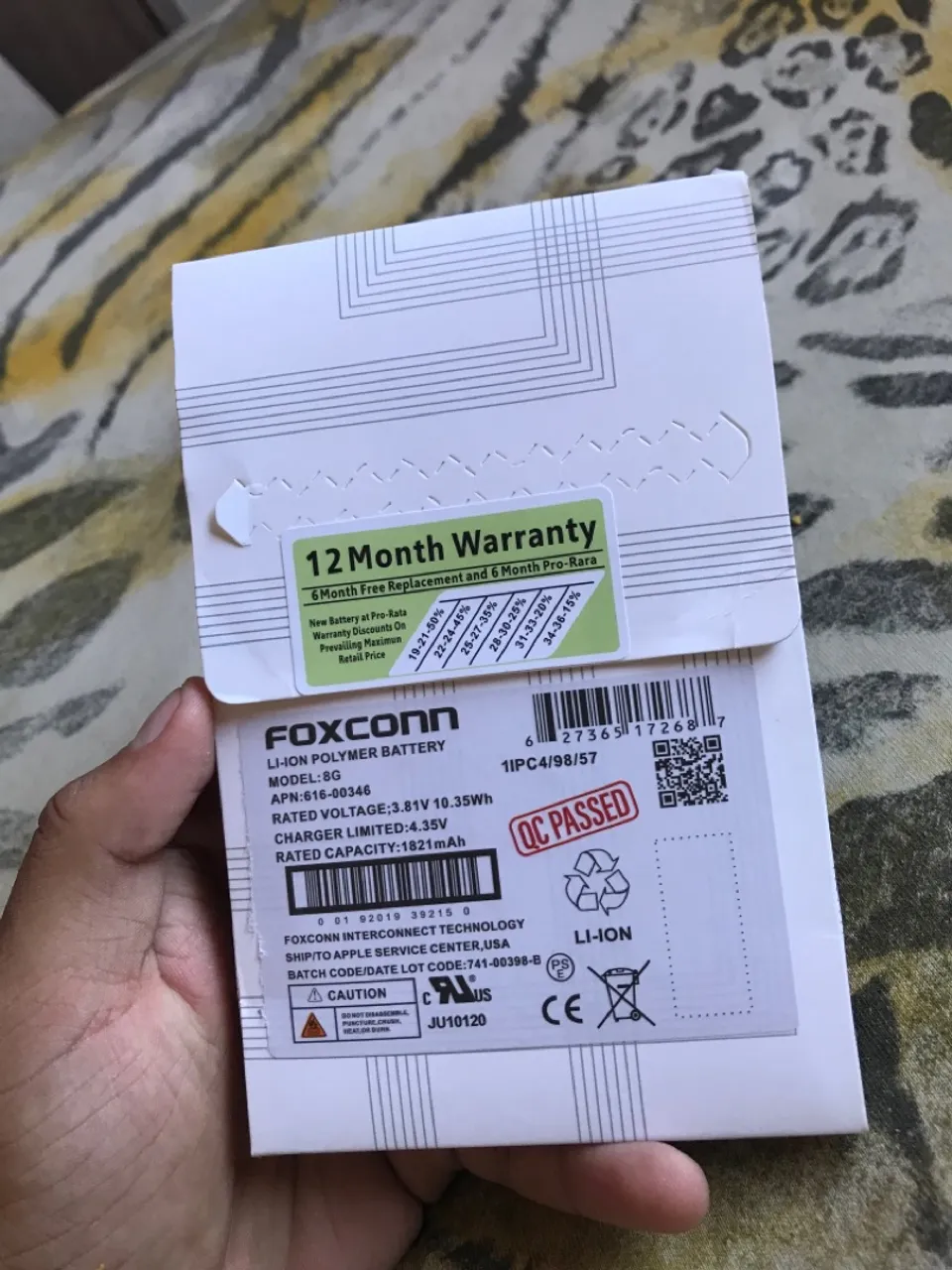 Bateria Foxconn 8G 1821mAh - Original