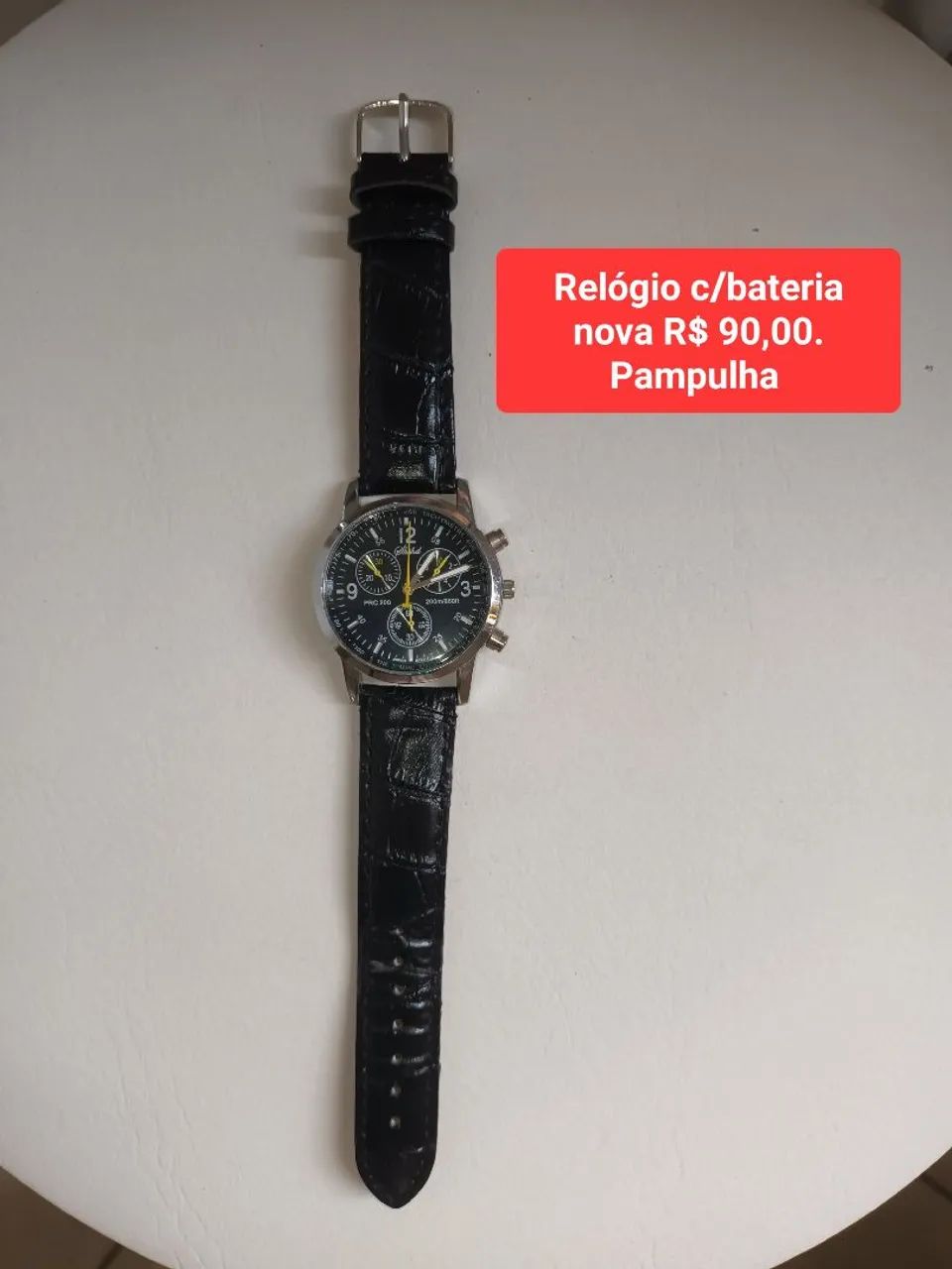 Relógio masculino pulseira preta - Foto 2
