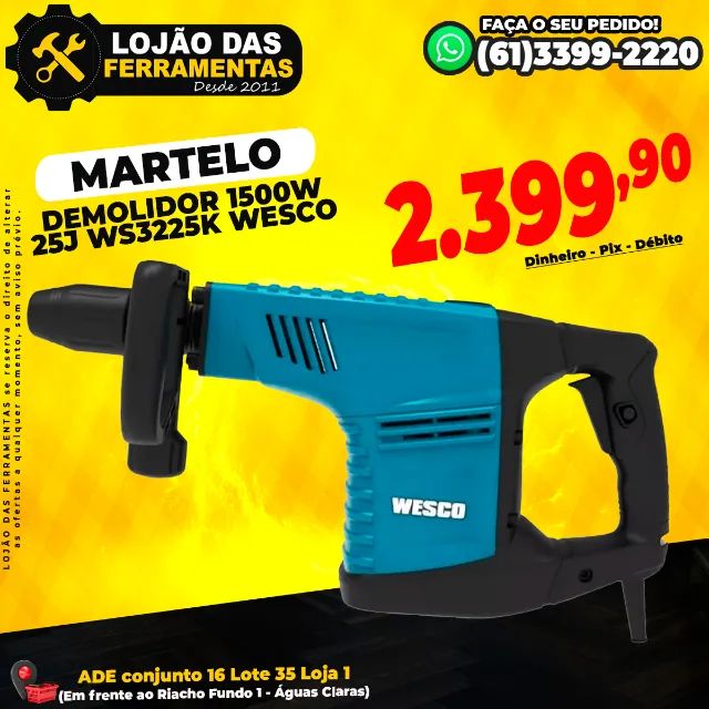 Martelo Demolidor 1500w 25j Ws3225k Wesco