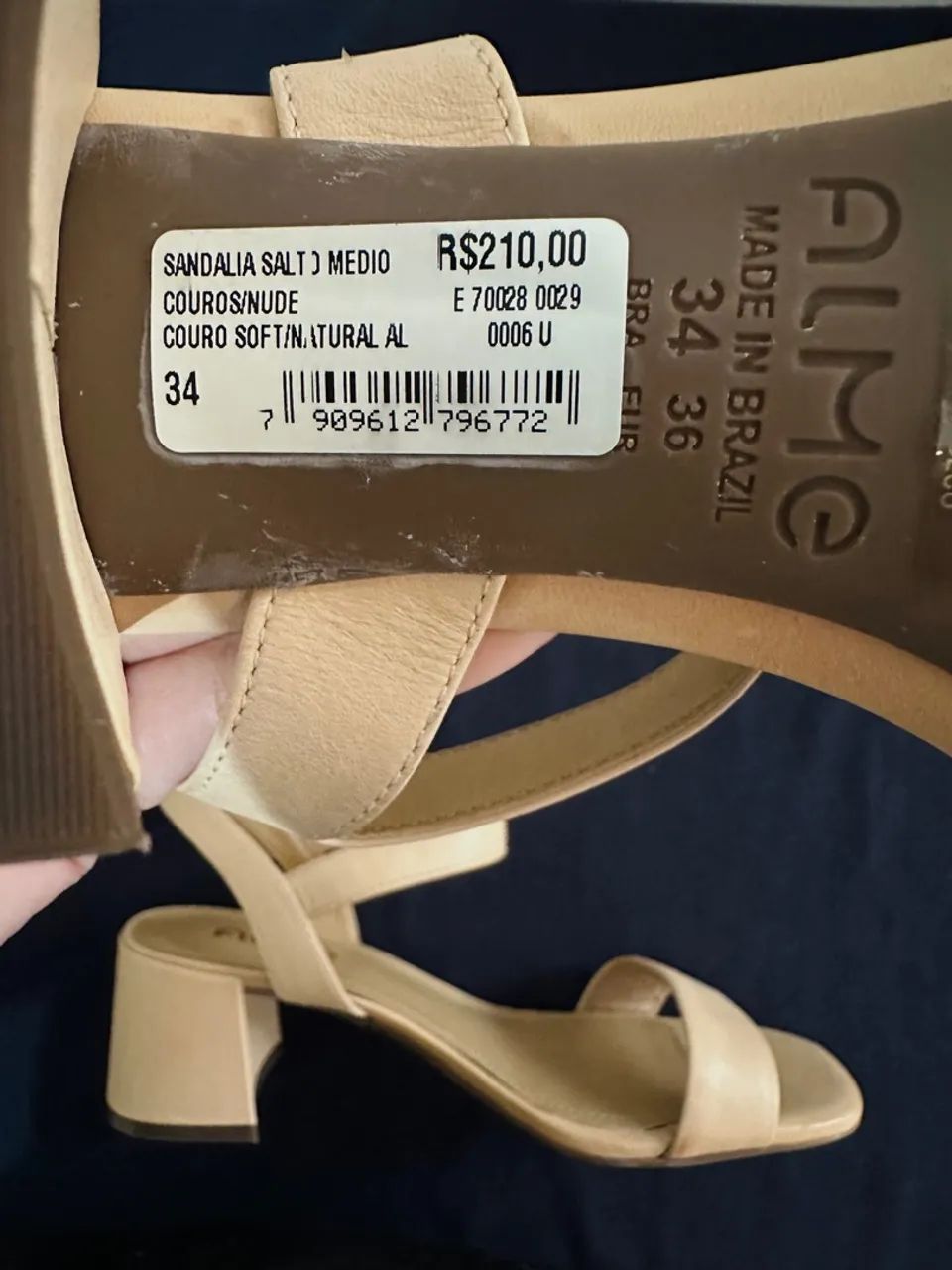 Sandália ALME Bege - Elegância e Conforto | TAM 34 - Foto 2