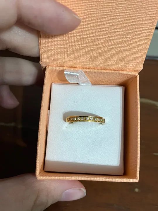 Anel ouro 18k com diamantes  - Foto 3