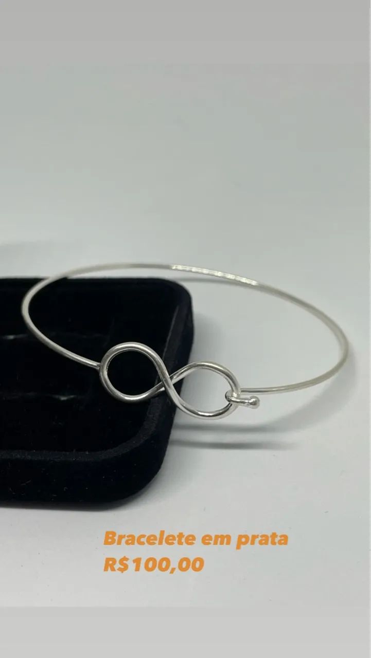 Bracelete em prata coração - Foto 2