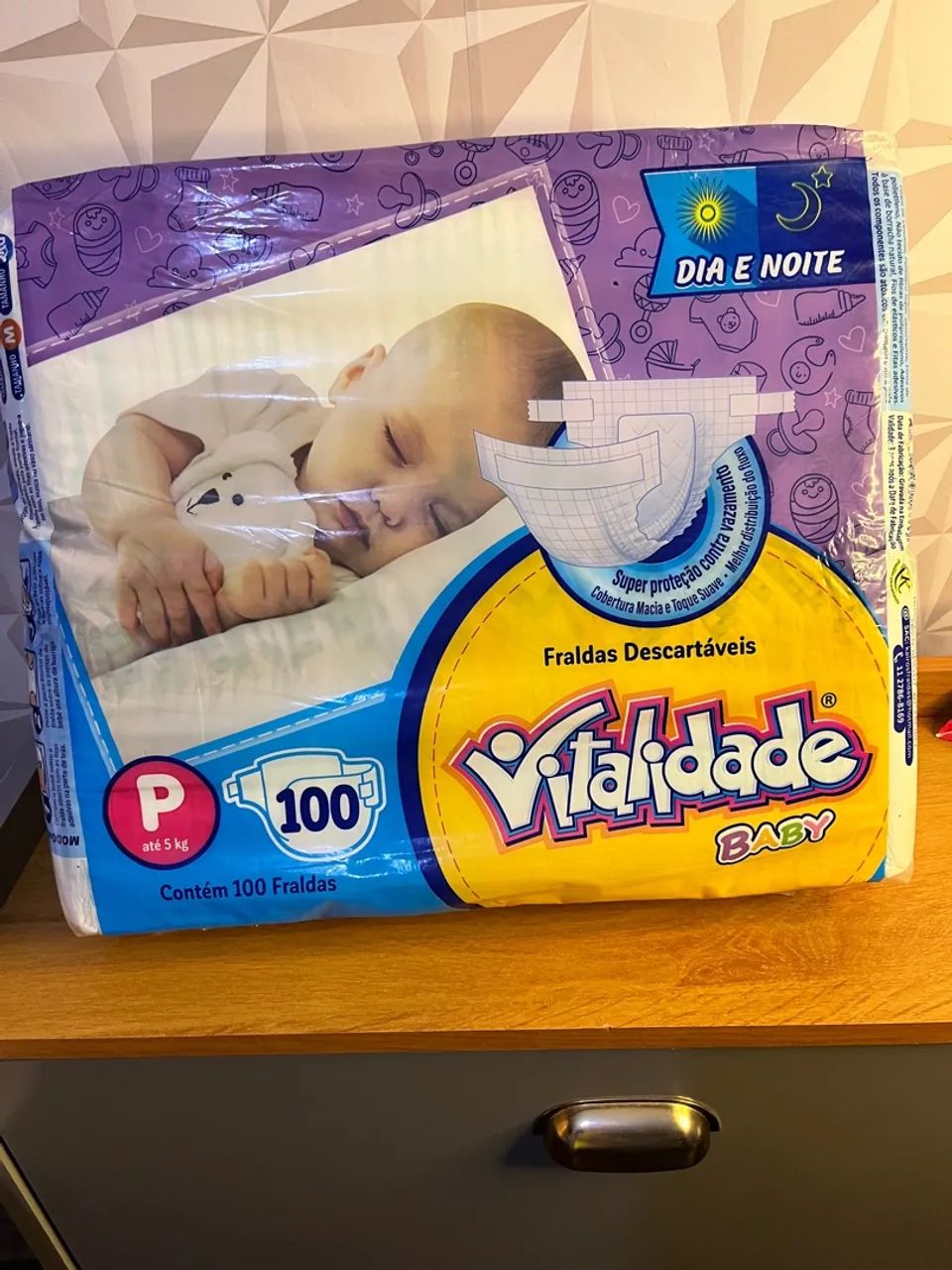 Fraldas Descartáveis Vitalidade Baby P - 100 unidades