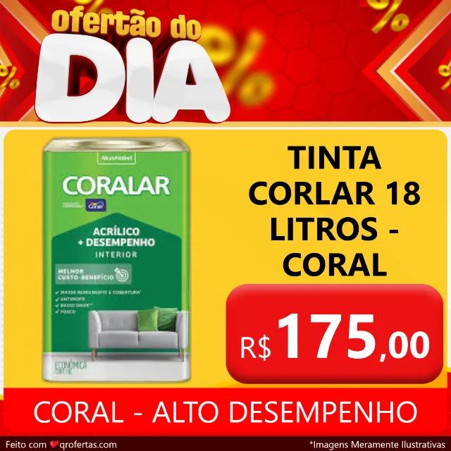 TINTA CORALAR LATA 18 LITROS - CORAL 